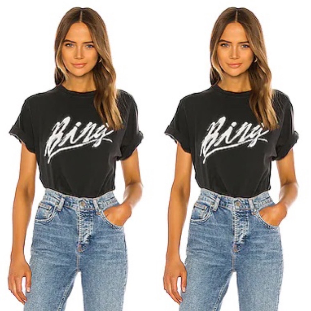 Anine Bing Black Graphic Tee